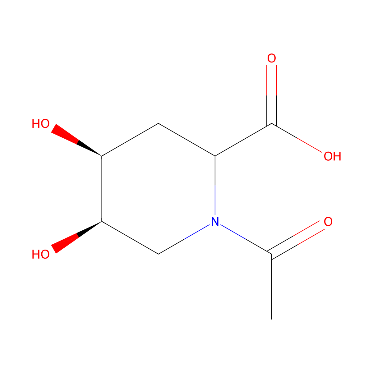 rac-(4R,5S)-1-acetyl-4,5-dihydroxypiperidine-2-carboxylic acid molecular structure, CAS 2731011-47-3