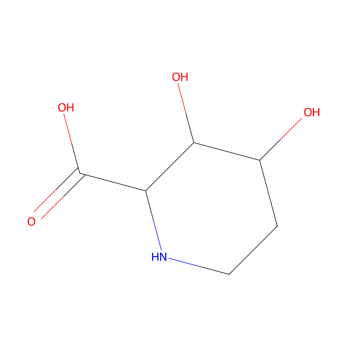 rac-(3R,4S)-3,4-dihydroxypiperidine-2-carboxylic acid molecular structure, CAS 2731011-51-9