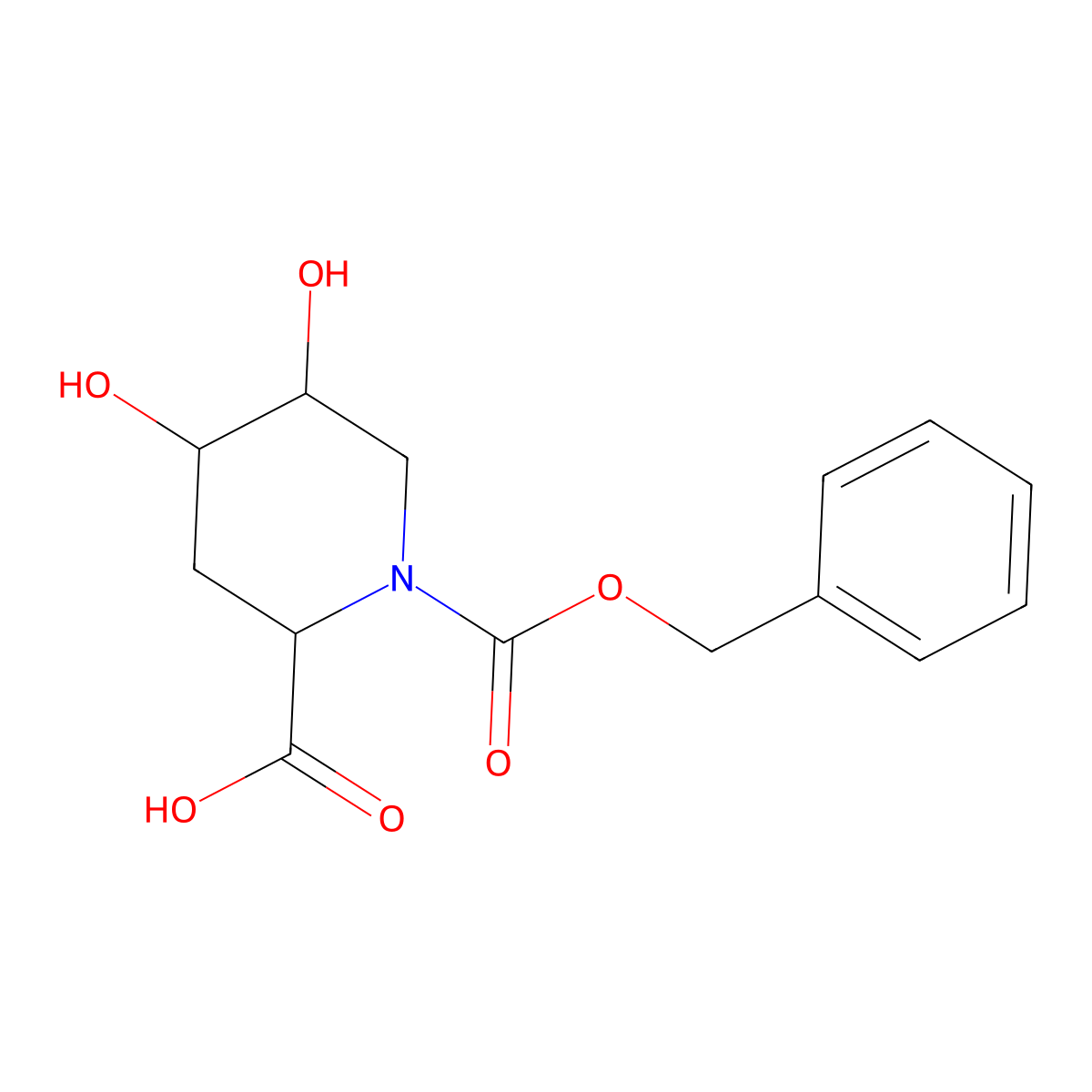 rac-(4R,5S)-1-[(benzyloxy)carbonyl]-4,5-dihydroxypiperidine-2-carboxylic acid molecular structure, CAS 2731011-64-4