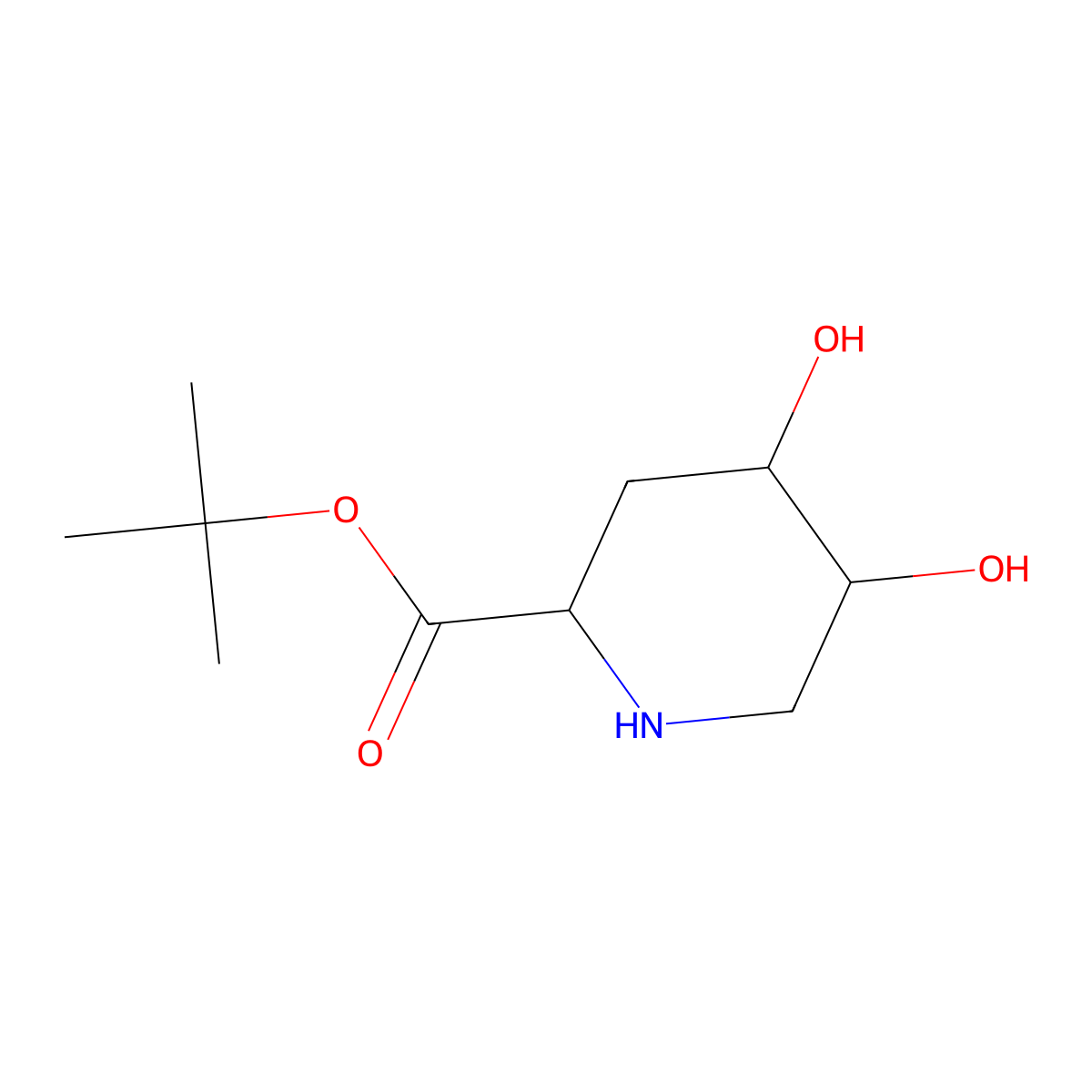 rac-tert-butyl (4R,5S)-4,5-dihydroxypiperidine-2-carboxylate molecular structure, CAS 2731011-79-1