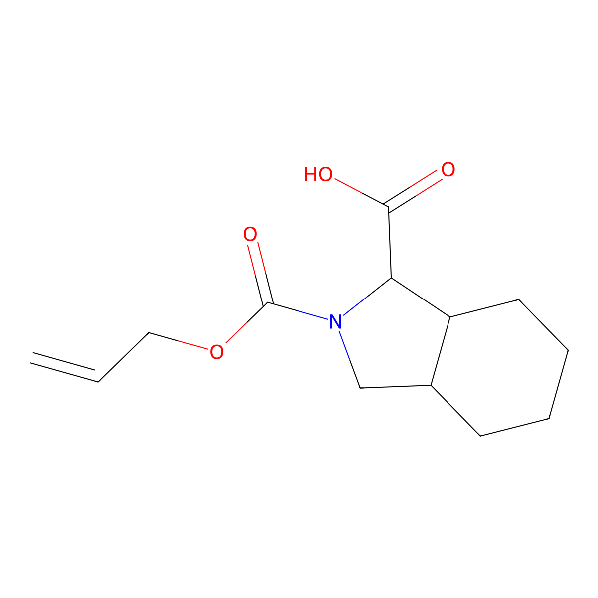rac-(3aR,7aS)-2-[(prop-2-en-1-yloxy)carbonyl]-octahydro-1H-isoindole-1-carboxylic acid molecular structure, CAS 2731011-90-6
