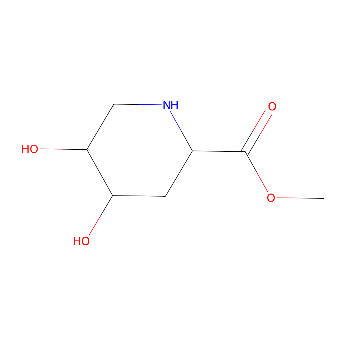 rac-methyl (4R,5S)-4,5-dihydroxypiperidine-2-carboxylate molecular structure, CAS 2731012-24-9