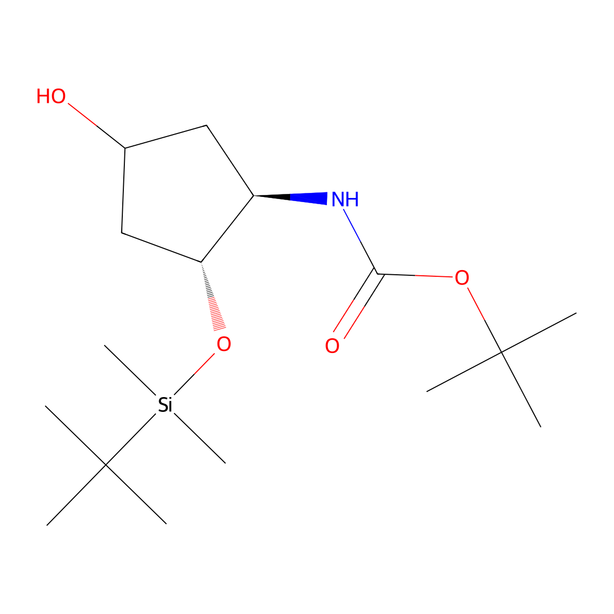 tert-Butyl ((1R,2R)-2-((tert-butyldimethylsilyl)oxy)-4-hydroxycyclopentyl)carbamate molecular structure, CAS 2731012-82-9