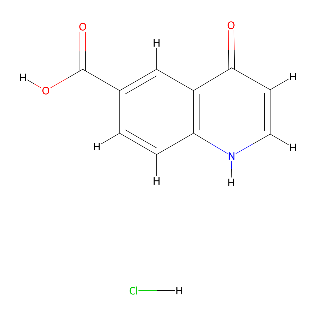 4-Oxo-1,4-dihydroquinoline-6-carboxylic acid hydrochloride molecular structure, CAS 2731013-79-7