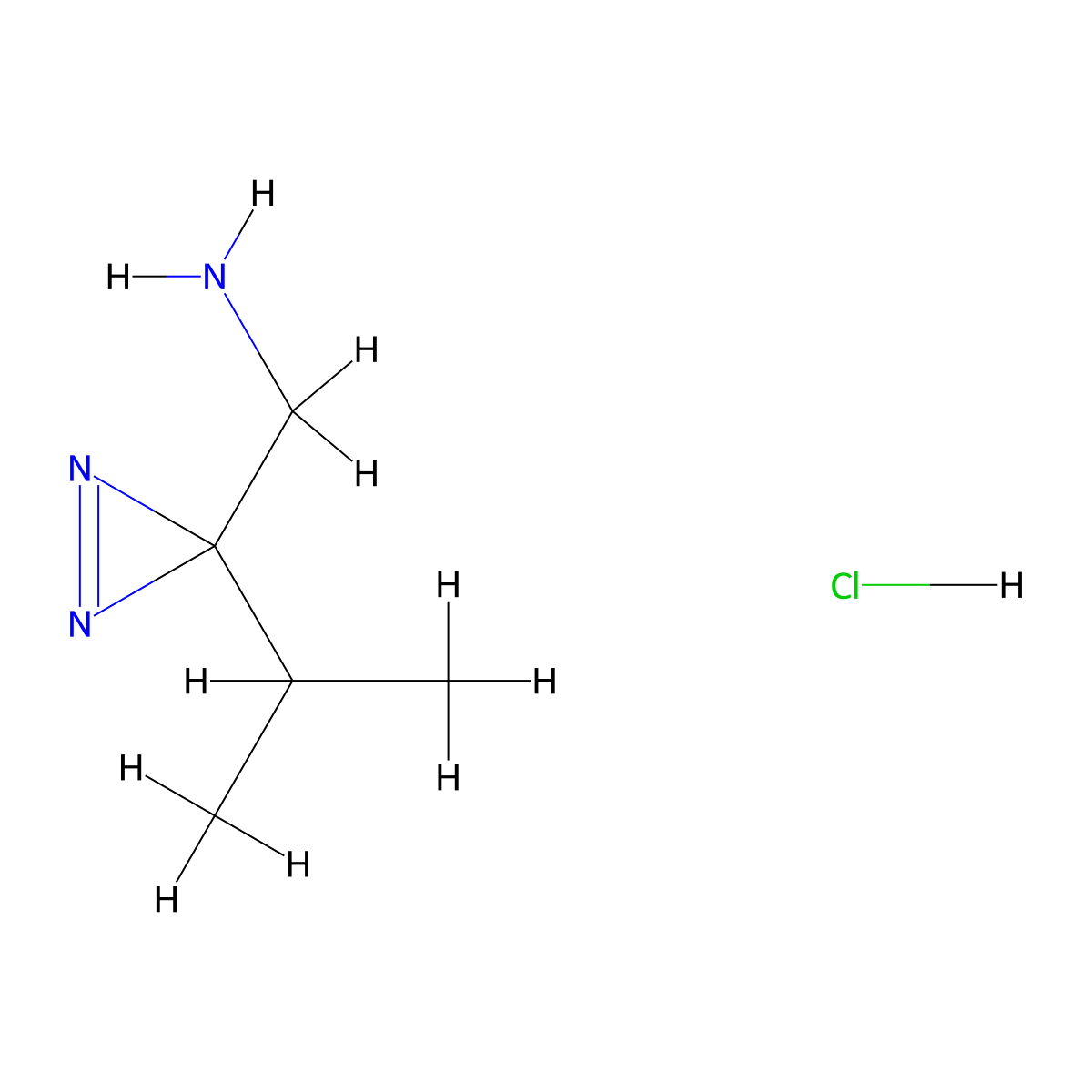 (3-Isopropyl-3H-diazirin-3-yl)methanamine hydrochloride molecular structure, CAS 2731013-86-6