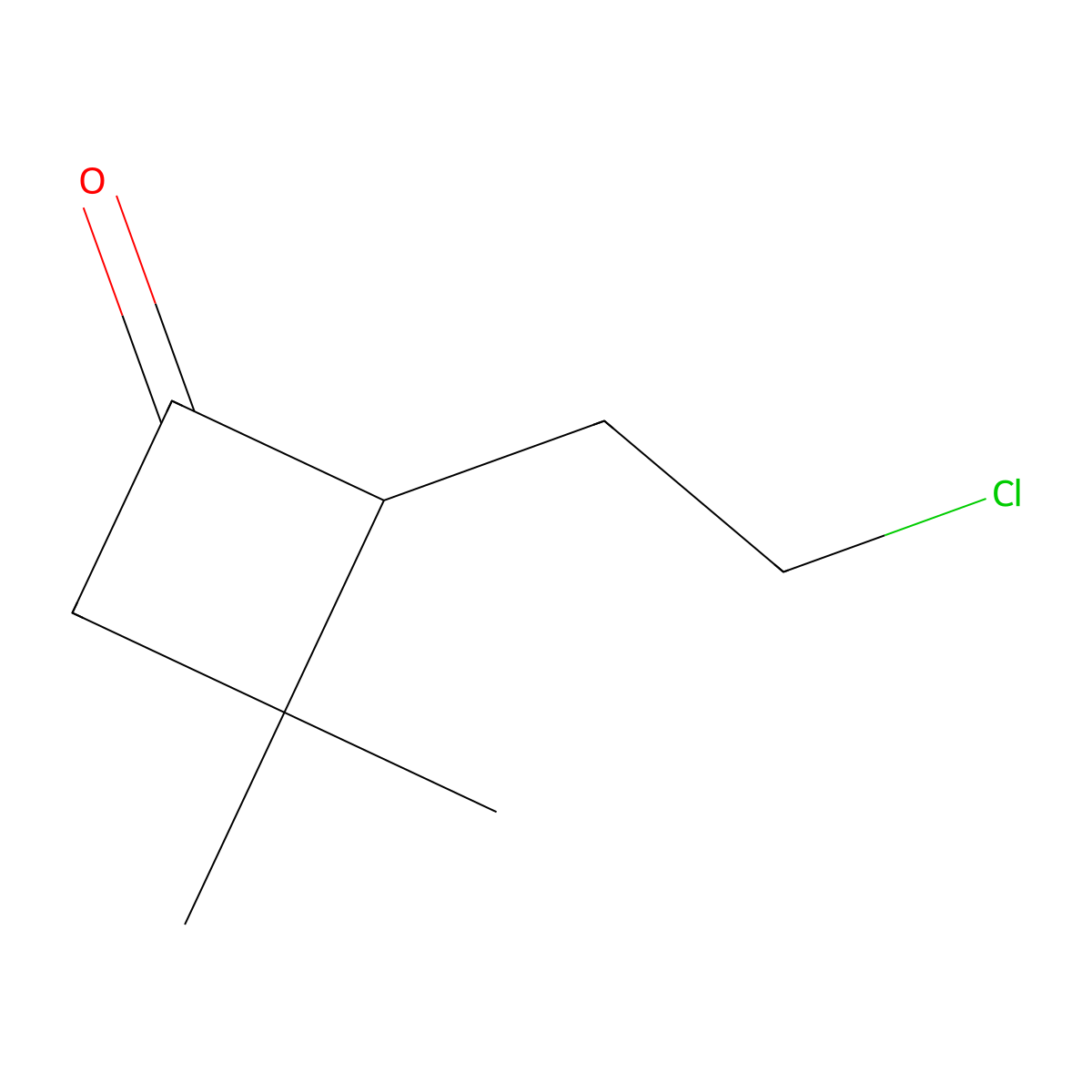 2-(2-Chloroethyl)-3,3-dimethylcyclobutan-1-one molecular structure, CAS 2731013-88-8