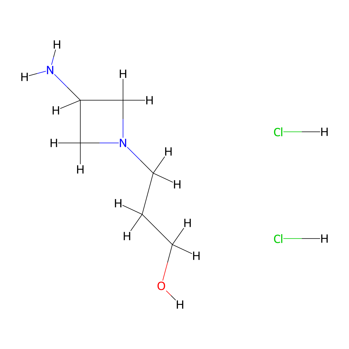 3-(3-Aminoazetidin-1-yl)propan-1-ol dihydrochloride molecular structure, CAS 2731014-01-8