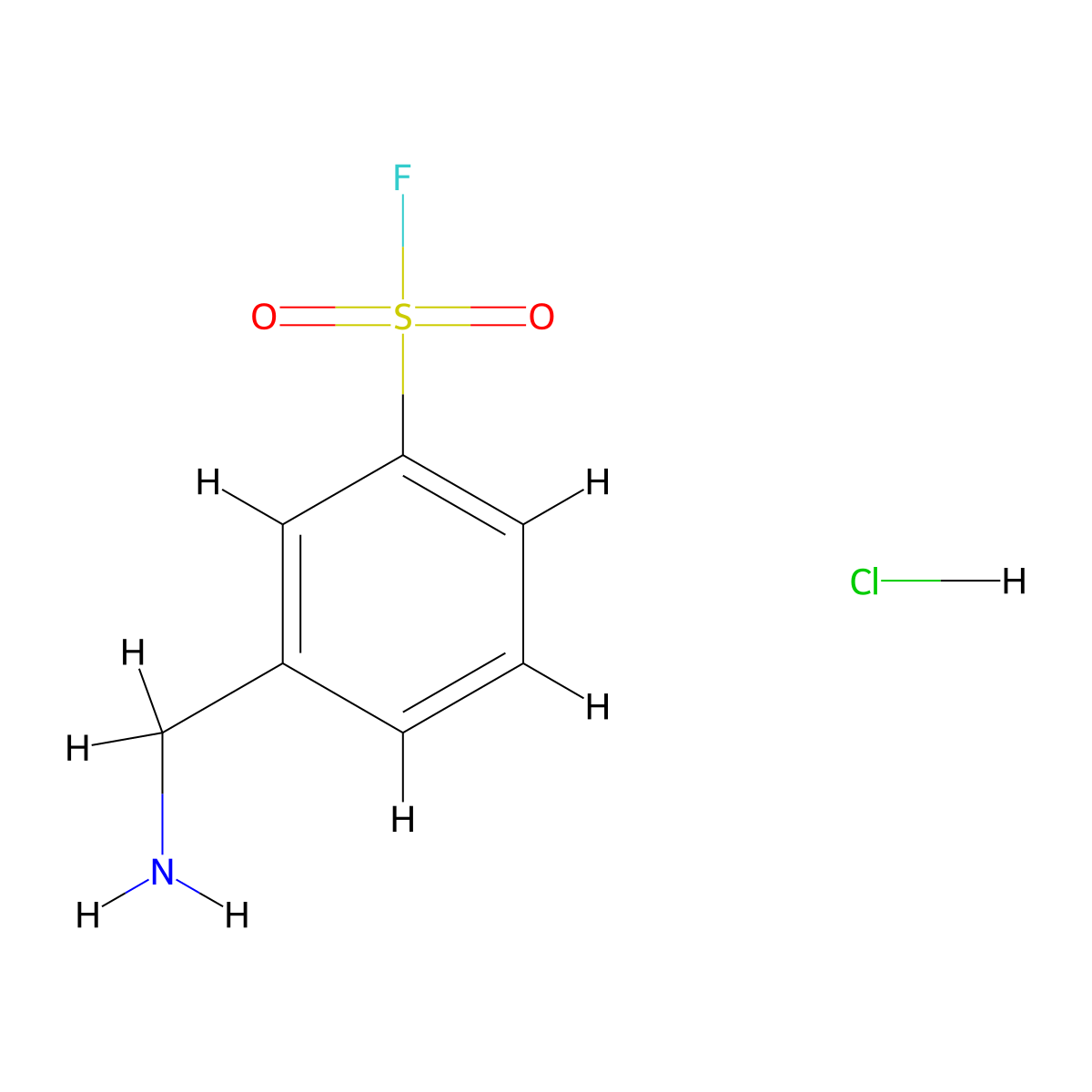 3-(Aminomethyl)benzene-1-sulfonyl fluoride hydrochloride molecular structure, CAS 2731014-02-9