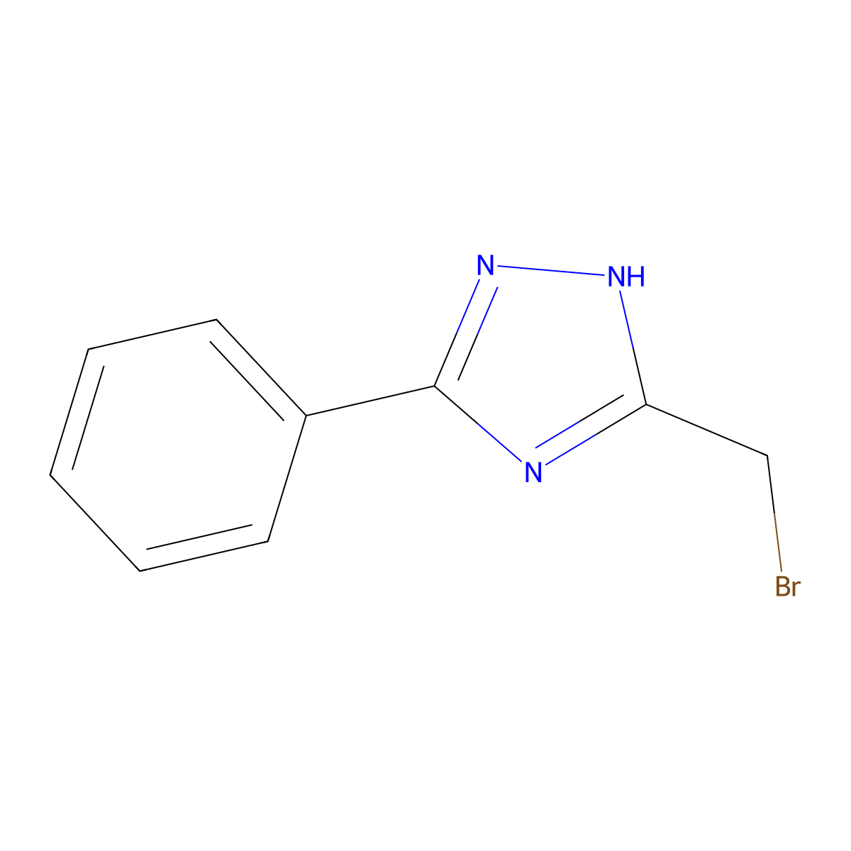 3-(bromomethyl)-5-phenyl-4H-1,2,4-triazole molecular structure, CAS 2731014-03-0
