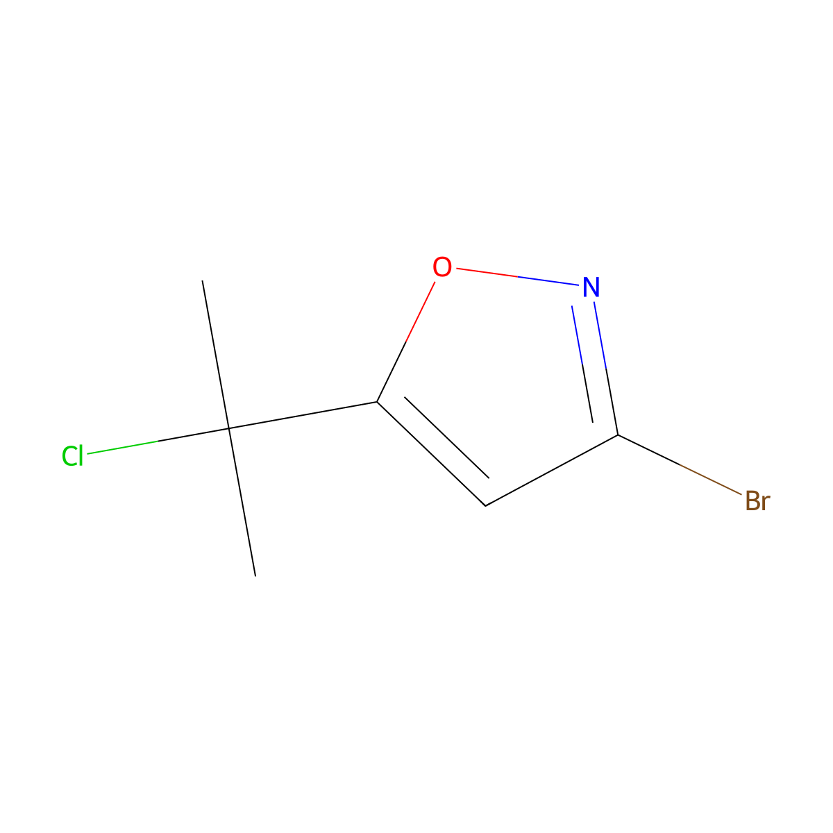 3-Bromo-5-(2-chloropropan-2-yl)-1,2-oxazole molecular structure, CAS 2731014-08-5