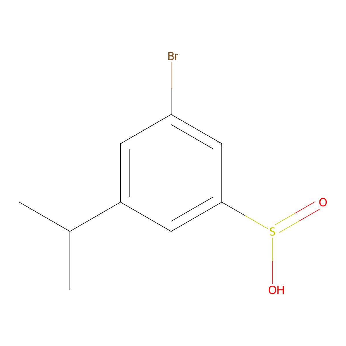 3-Bromo-5-(propan-2-yl)benzene-1-sulfinic acid molecular structure, CAS 2731014-09-6