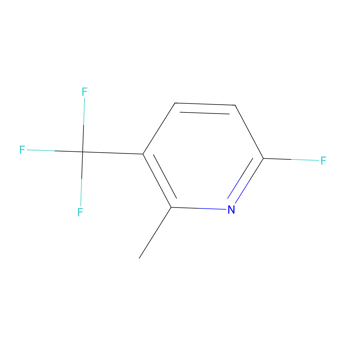 6-Fluoro-2-methyl-3-(trifluoromethyl)pyridine molecular structure, CAS 2731014-11-0