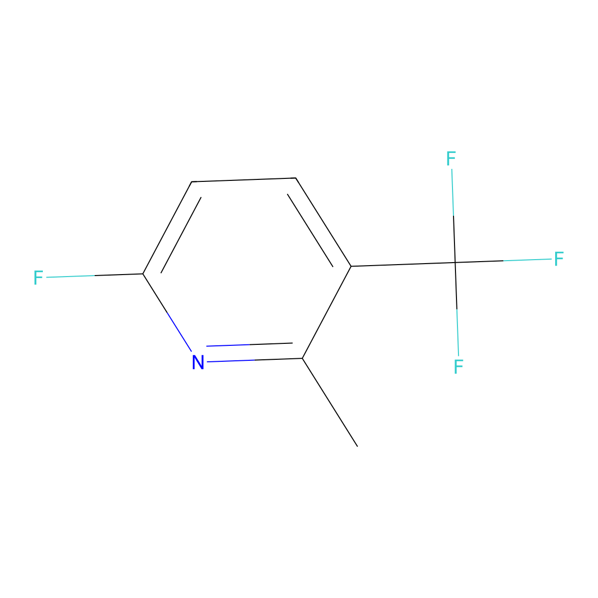 6-Fluoro-2-methyl-3-(trifluoromethyl)pyridine molecular structure, CAS 2731014-11-0