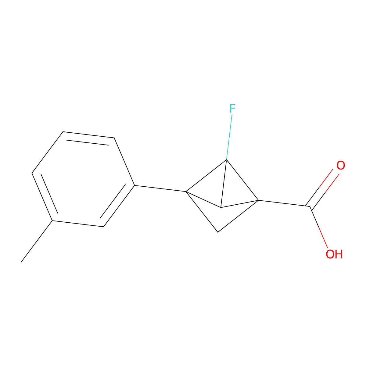 2-Fluoro-3-(3-methylphenyl)bicyclo[1.1.1]pentane-1-carboxylic acid molecular structure, CAS 2731014-20-1