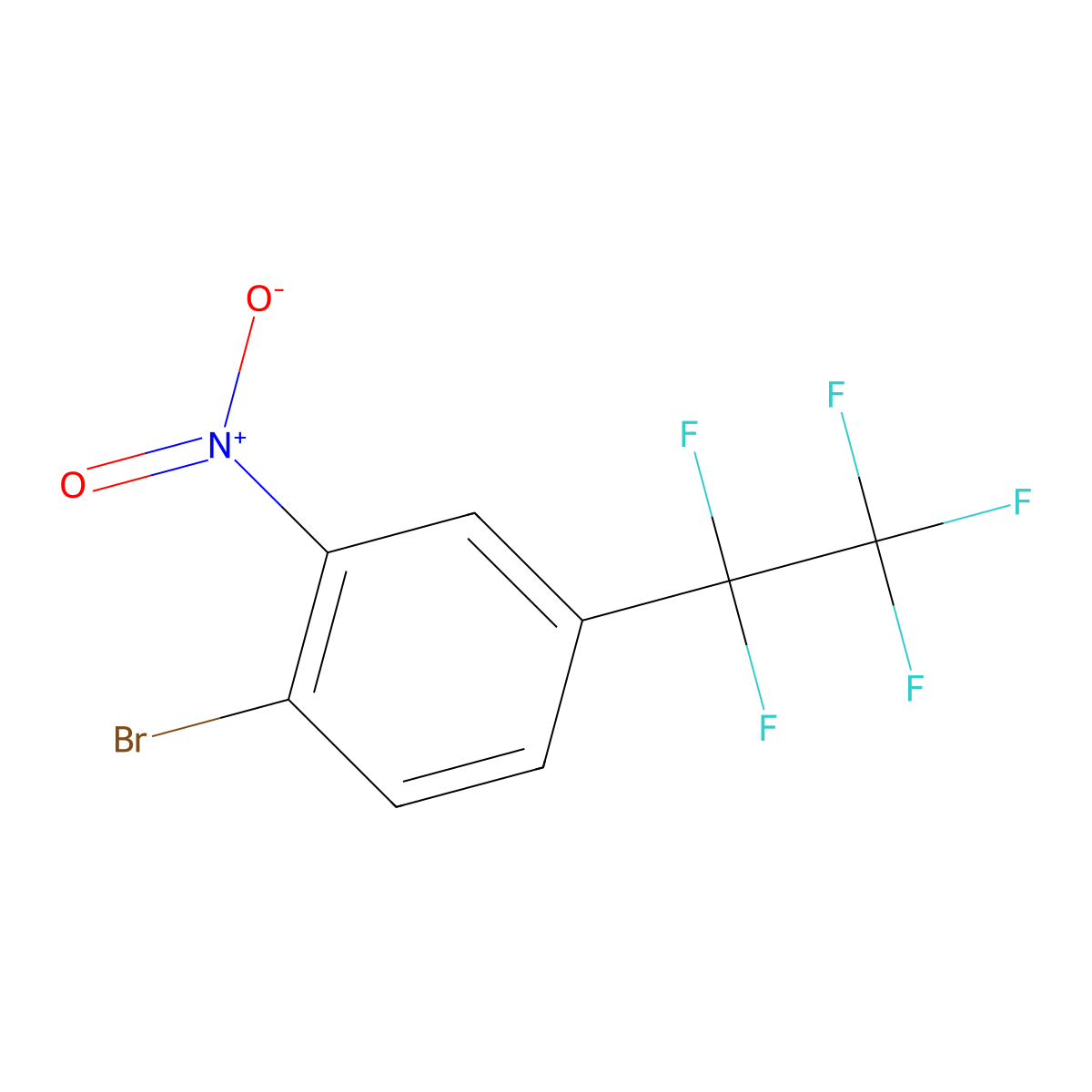1-Bromo-2-nitro-4-(1,1,2,2,2-pentafluoroethyl)benzene molecular structure, CAS 2731014-24-5