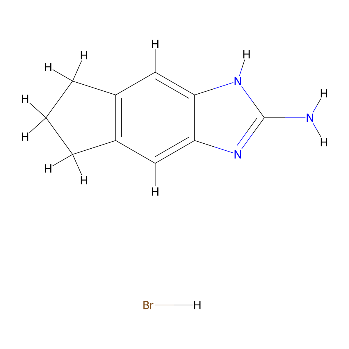 1H,5H,6H,7H-indeno[5,6-d]imidazol-2-aminehydrobromide molecular structure, CAS 2731014-26-7