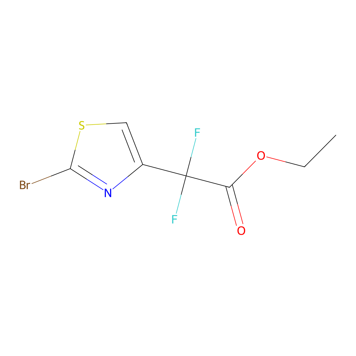 Ethyl 2-(2-bromo-1,3-thiazol-4-yl)-2,2-difluoroacetate molecular structure, CAS 2731014-31-4