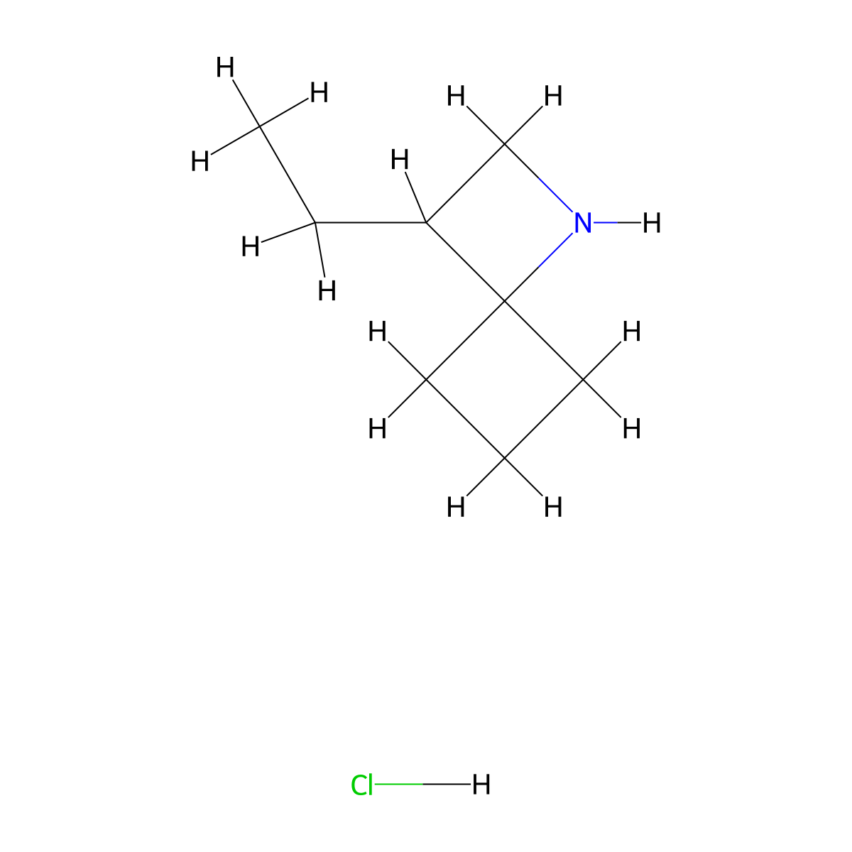 3-Ethyl-1-azaspiro[3.3]heptane hydrochloride molecular structure, CAS 2731014-40-5