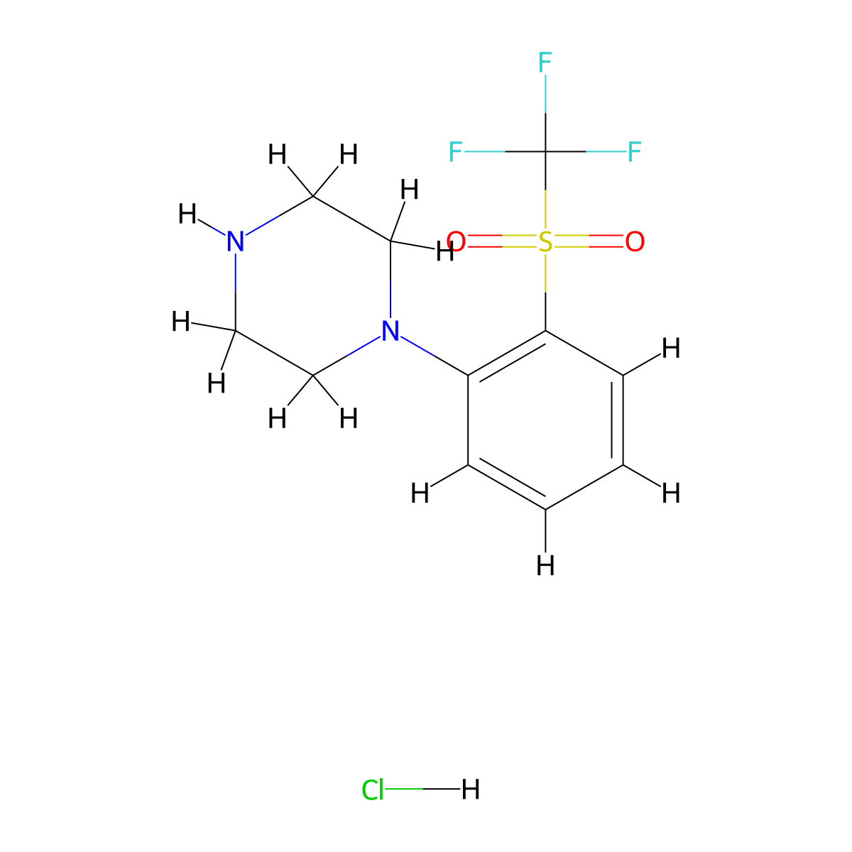 1-(2-Trifluoromethanesulfonylphenyl)piperazinehydrochloride molecular structure, CAS 2731014-43-8