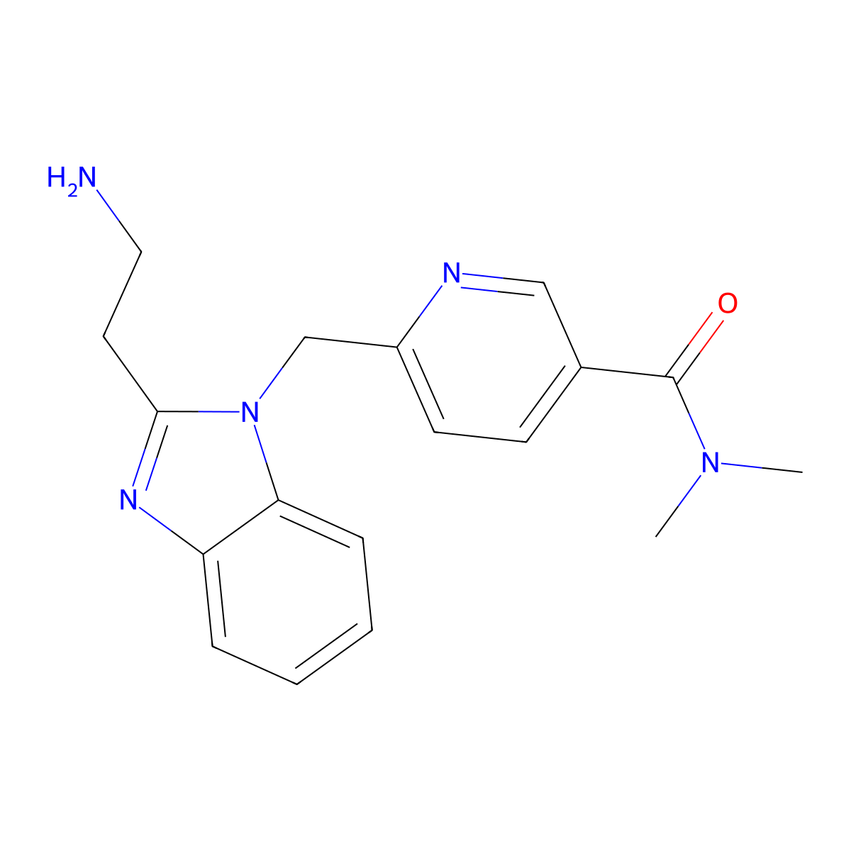 6-{[2-(2-aminoethyl)-1H-1,3-benzodiazol-1-yl]methyl}-N,N-dimethylpyridine-3-carboxamide molecular structure, CAS 2731014-48-3
