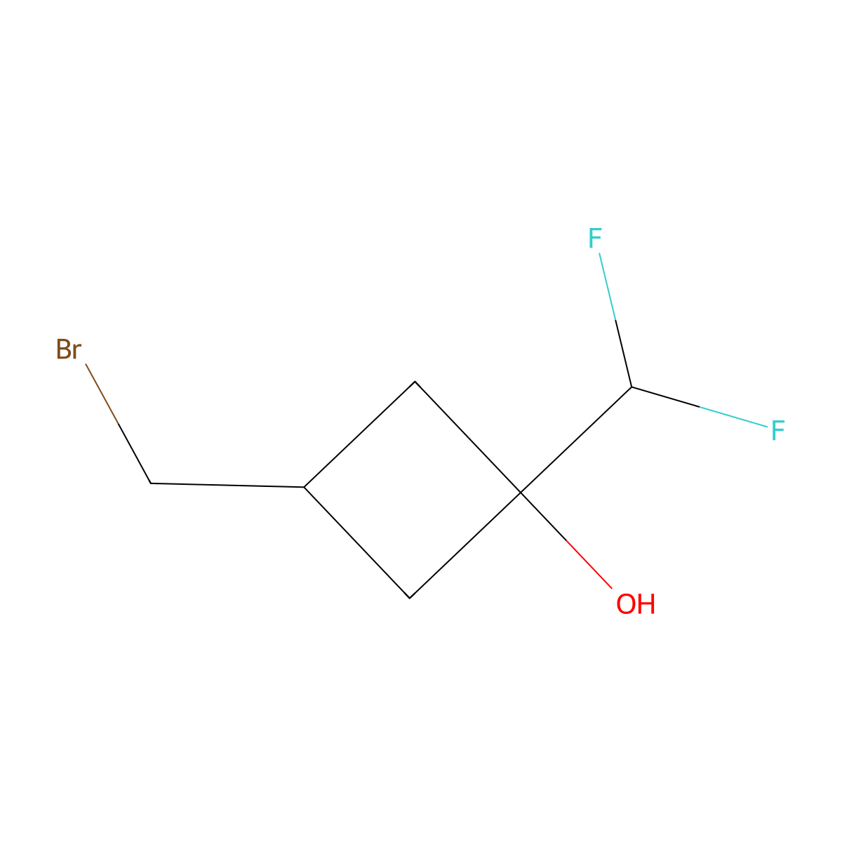 3-(Bromomethyl)-1-(difluoromethyl)cyclobutan-1-ol molecular structure, CAS 2731014-50-7