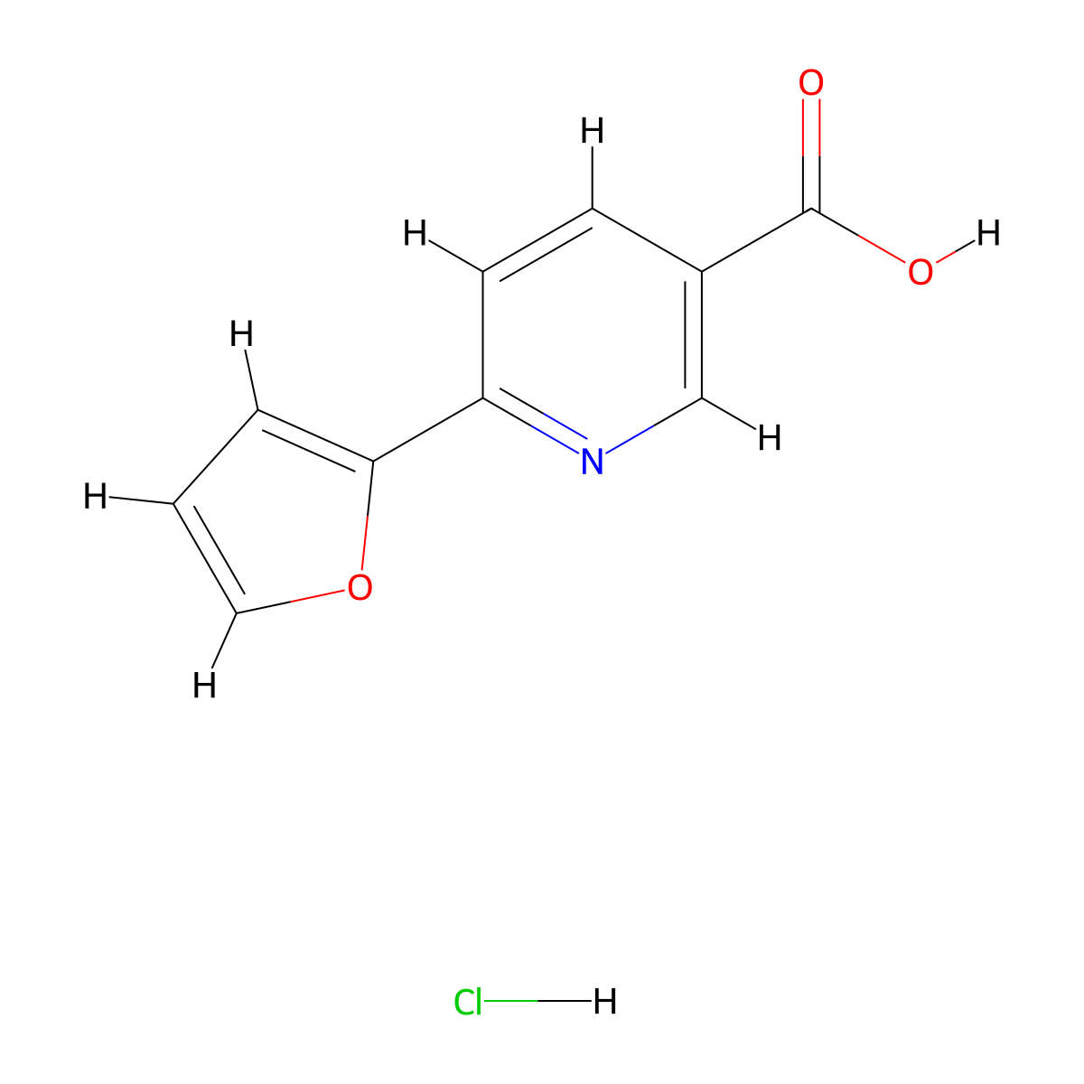 6-(Furan-2-yl)pyridine-3-carboxylicacidhydrochloride molecular structure, CAS 2731014-53-0