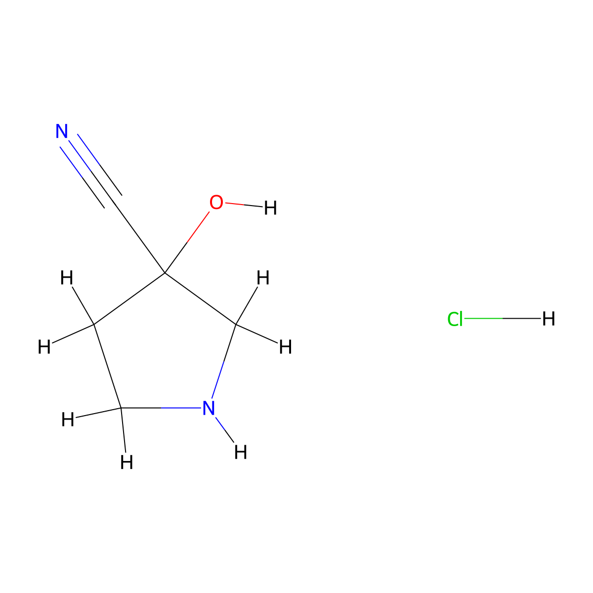 3-Hydroxypyrrolidine-3-carbonitrile hydrochloride molecular structure, CAS 2731014-55-2