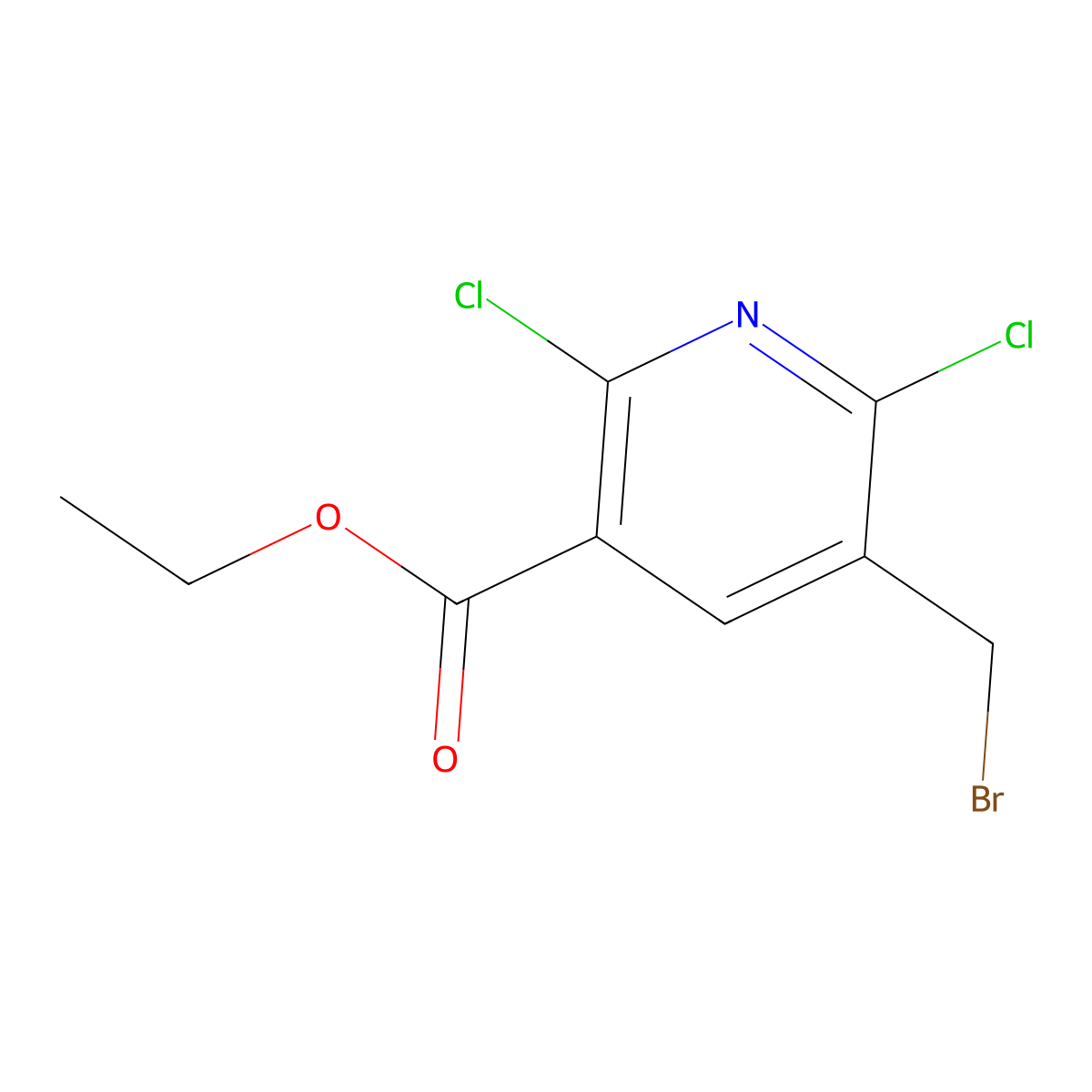 Ethyl5-(bromomethyl)-2,6-dichloropyridine-3-carboxylate molecular structure, CAS 2731014-56-3