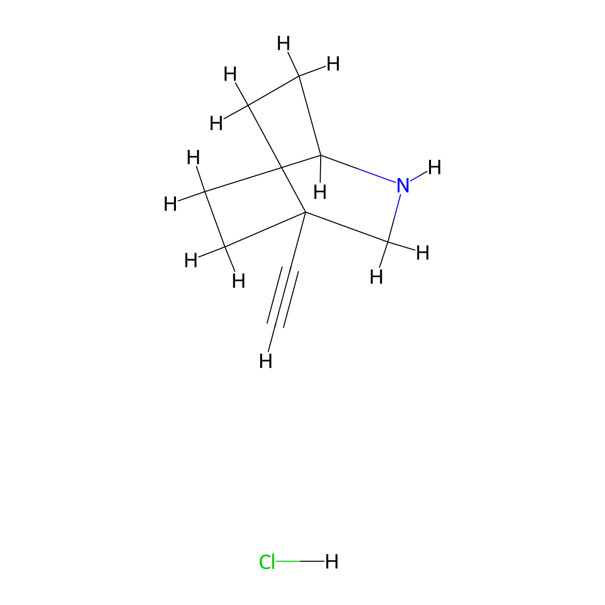 4-Ethynyl-2-azabicyclo[2.2.2]octane hydrochloride molecular structure, CAS 2731014-64-3