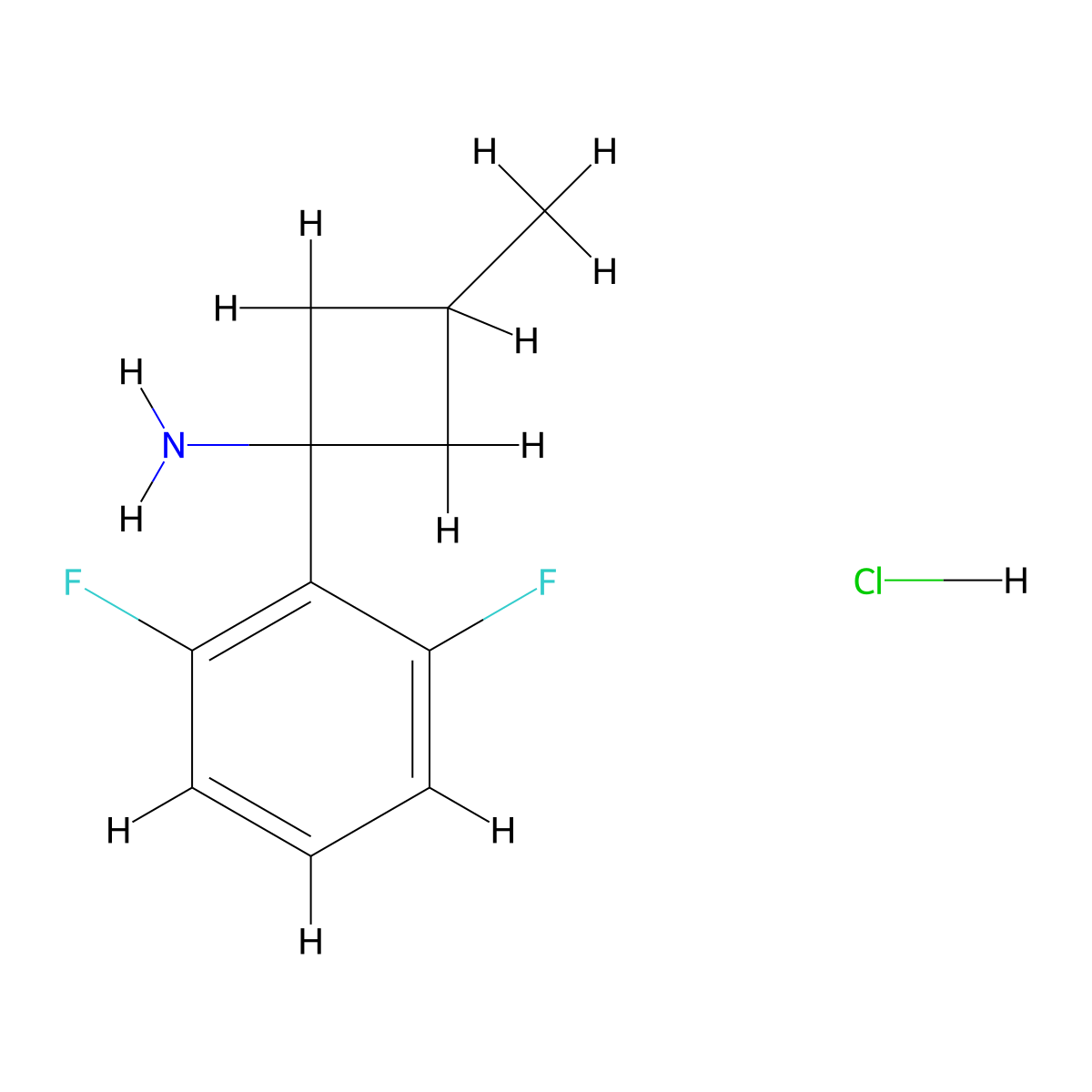 1-(2,6-Difluorophenyl)-3-methylcyclobutan-1-amine hydrochloride molecular structure, CAS 2731014-70-1