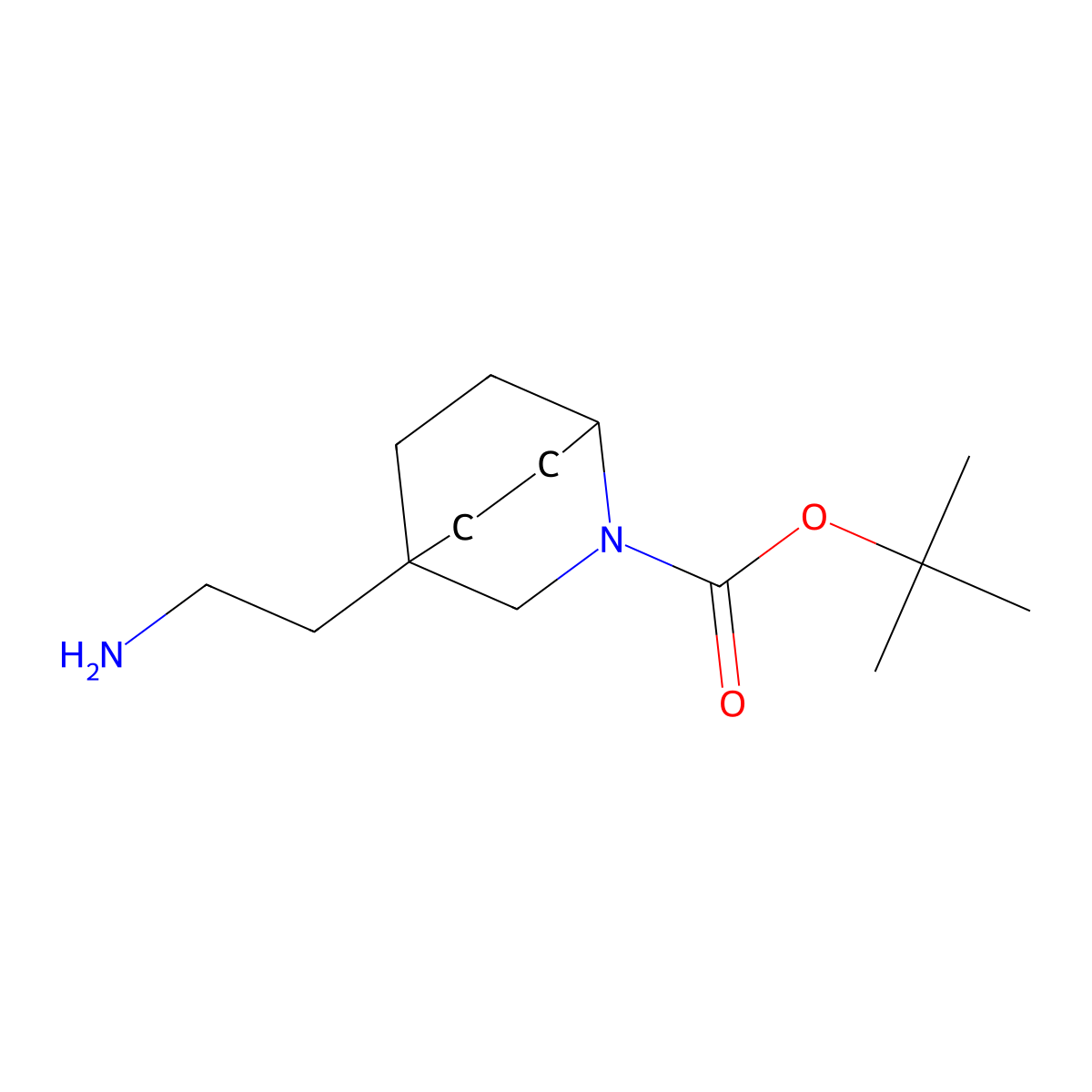 Tert-butyl 4-(2-aminoethyl)-2-azabicyclo[2.2.2]octane-2-carboxylate molecular structure, CAS 2731014-74-5
