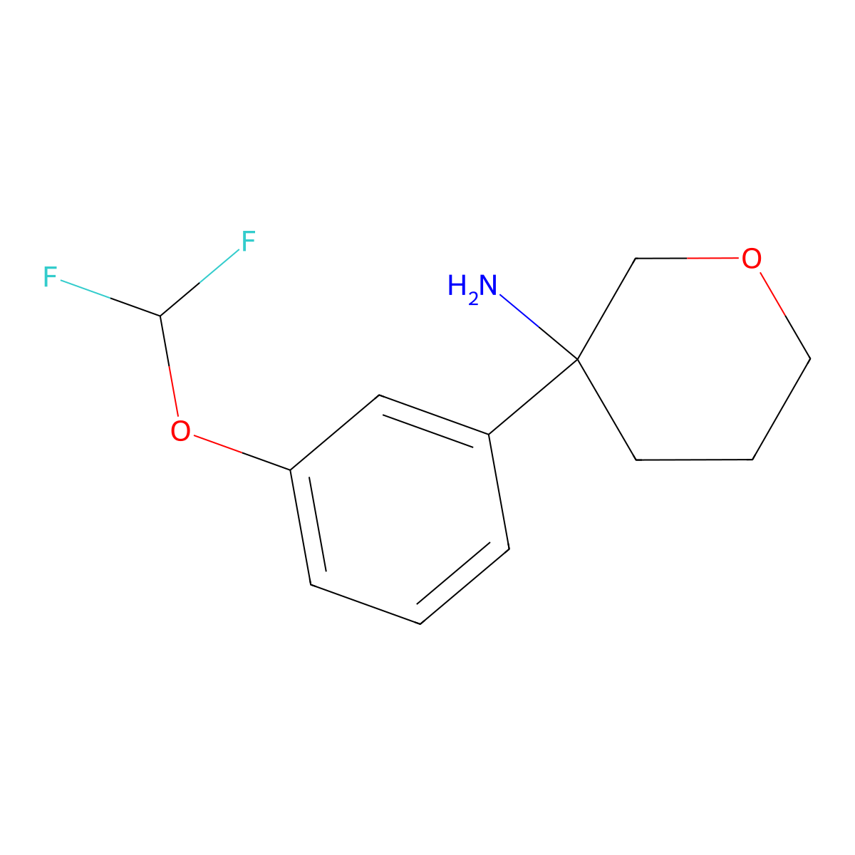 3-[3-(Difluoromethoxy)phenyl]oxan-3-amine molecular structure, CAS 2731014-77-8