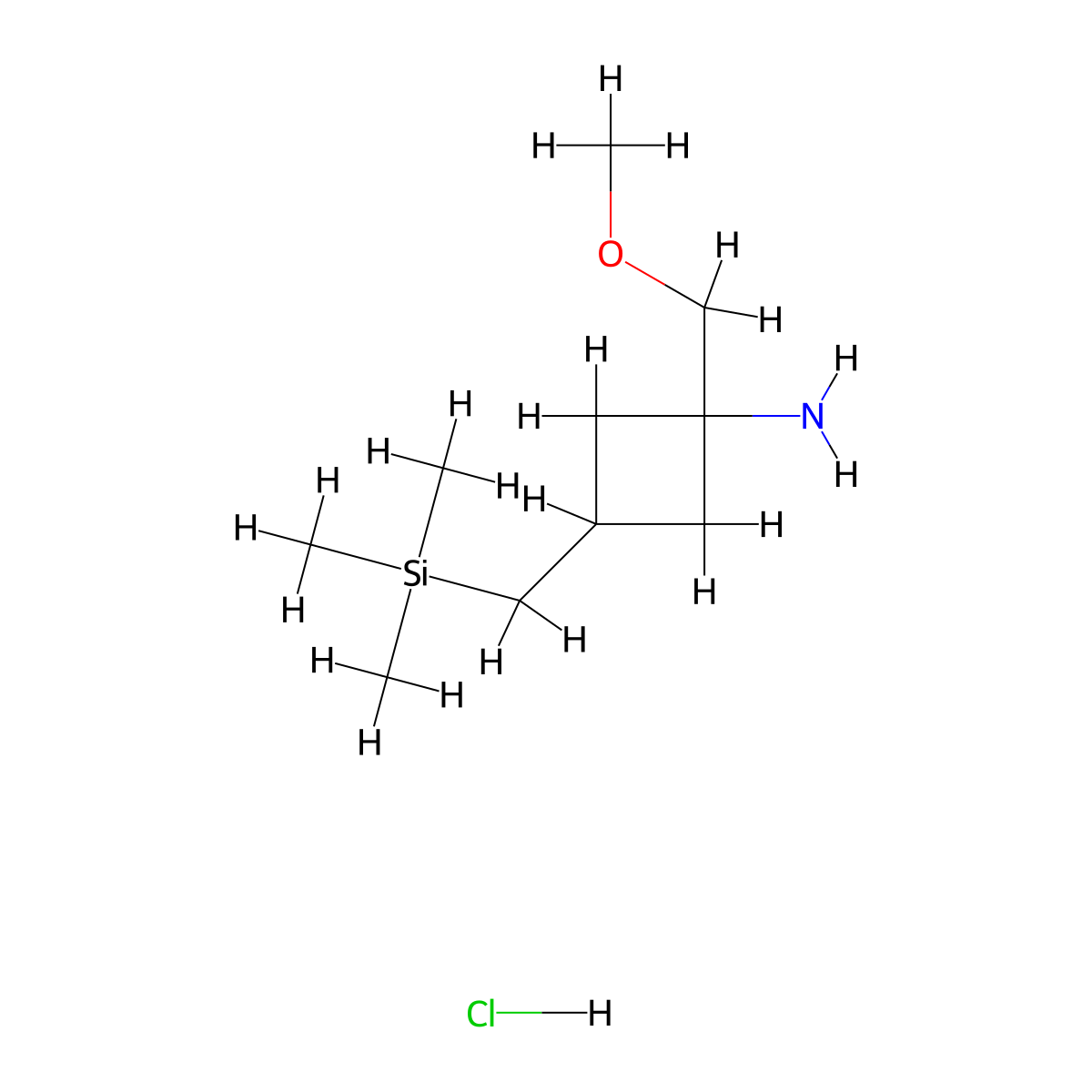 1-(Methoxymethyl)-3-[(trimethylsilyl)methyl]cyclobutan-1-amine hydrochloride molecular structure, CAS 2731014-80-3