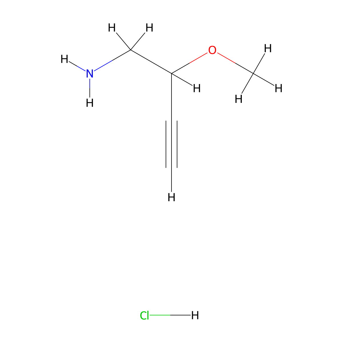 2-Methoxybut-3-yn-1-amine hydrochloride molecular structure, CAS 2731014-85-8