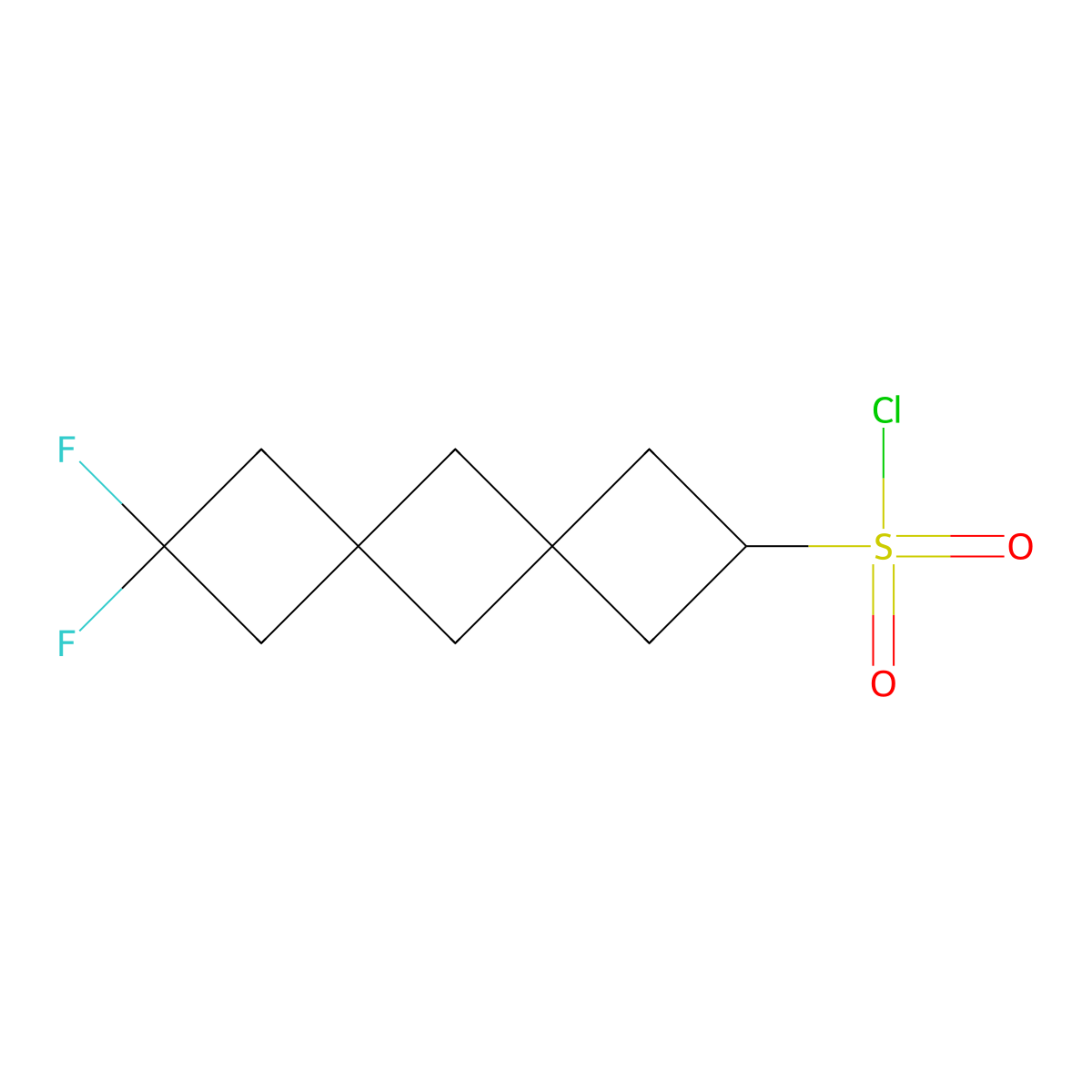 8,8-Difluorodispiro[3.1.3^{6}.1^{4}]decane-2-sulfonyl chloride molecular structure, CAS 2731014-87-0