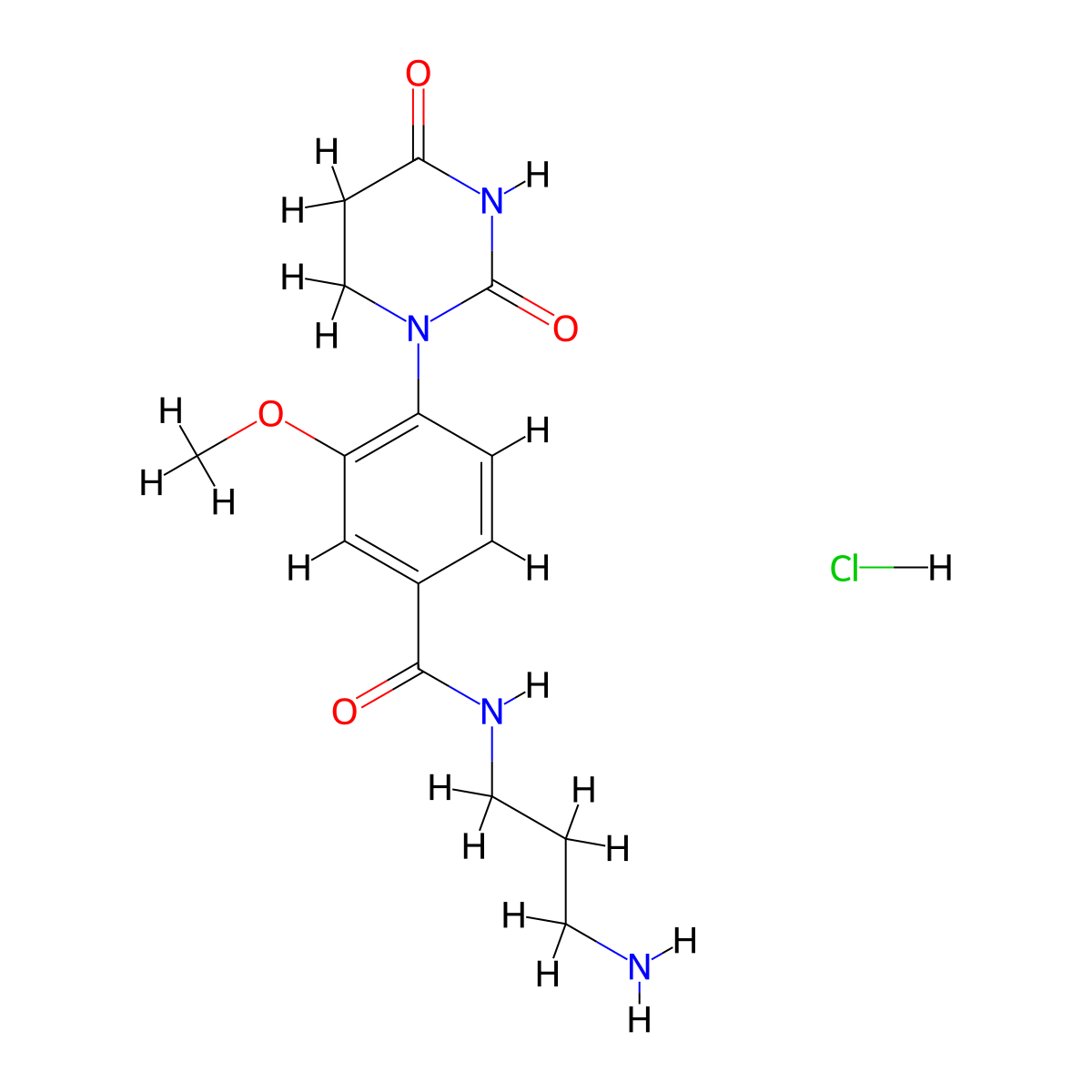 N-(3-aminopropyl)-4-(2,4-dioxo-1,3-diazinan-1-yl)-3-methoxybenzamidehydrochloride molecular structure, CAS 2731014-91-6