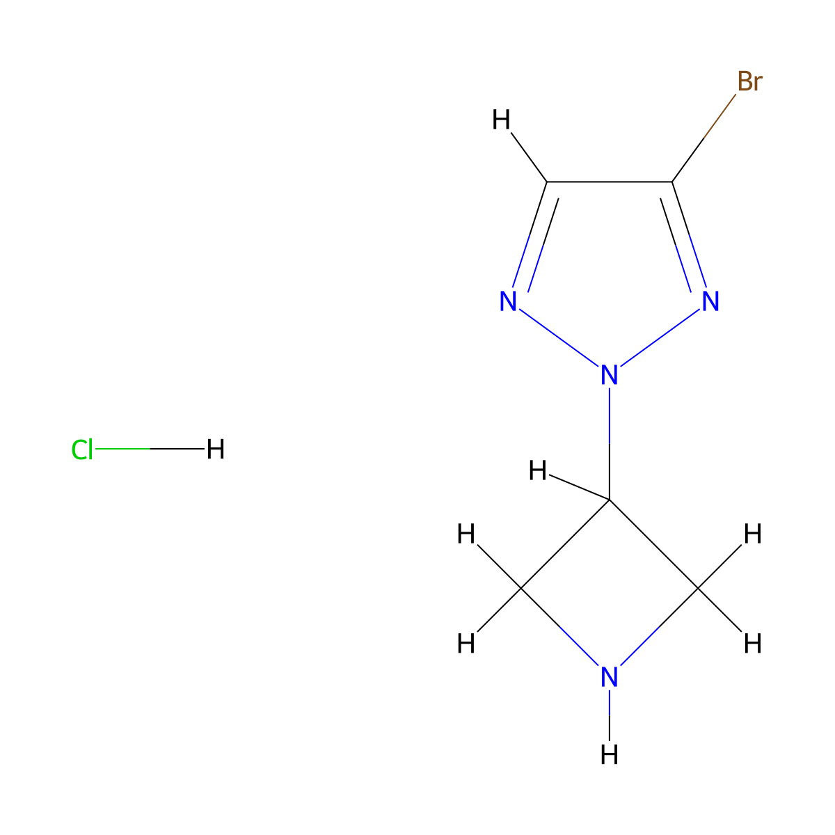 2-(azetidin-3-yl)-4-bromo-2H-1,2,3-triazole hydrochloride molecular structure, CAS 2731014-98-3