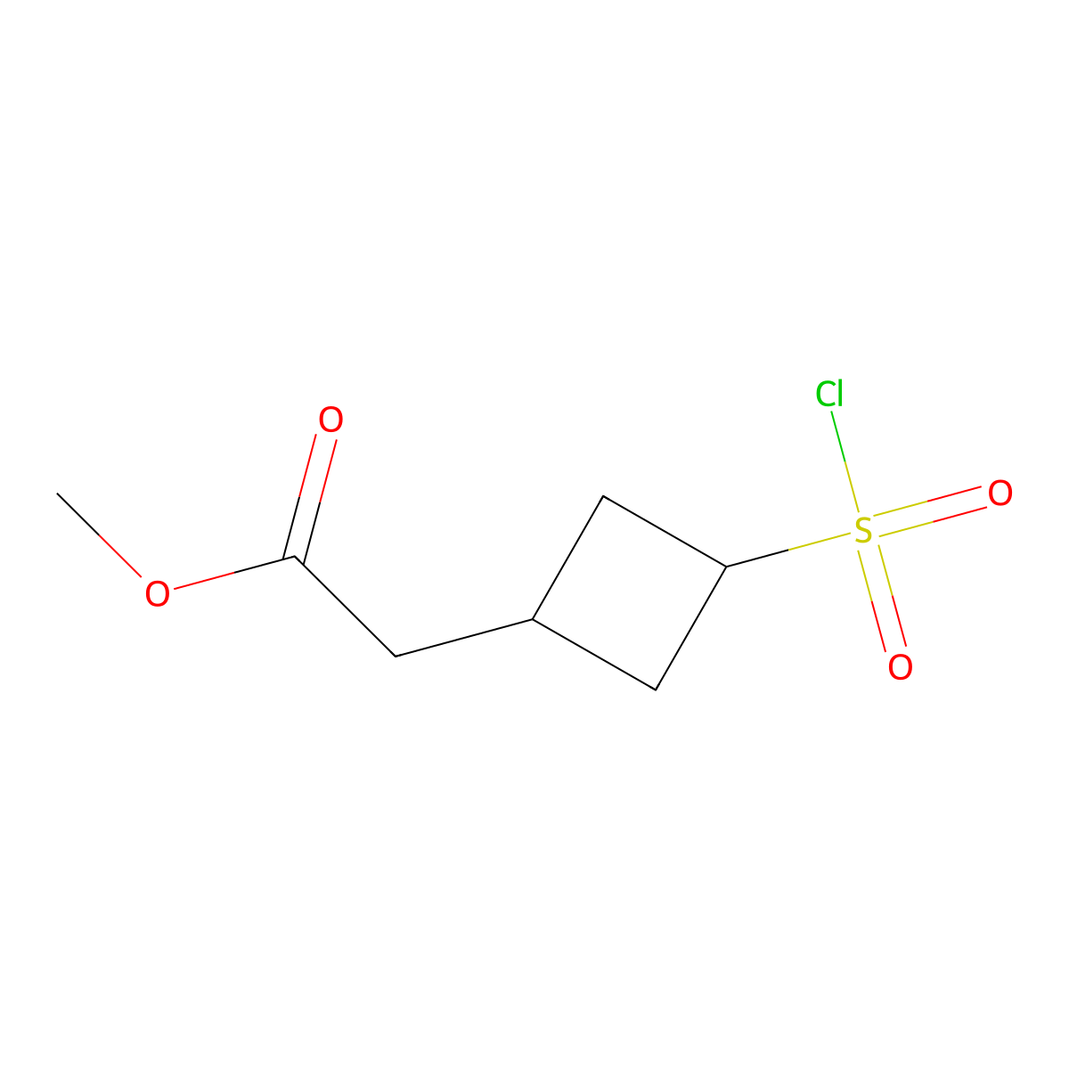 Methyl2-[3-(chlorosulfonyl)cyclobutyl]acetate molecular structure, CAS 2731014-99-4