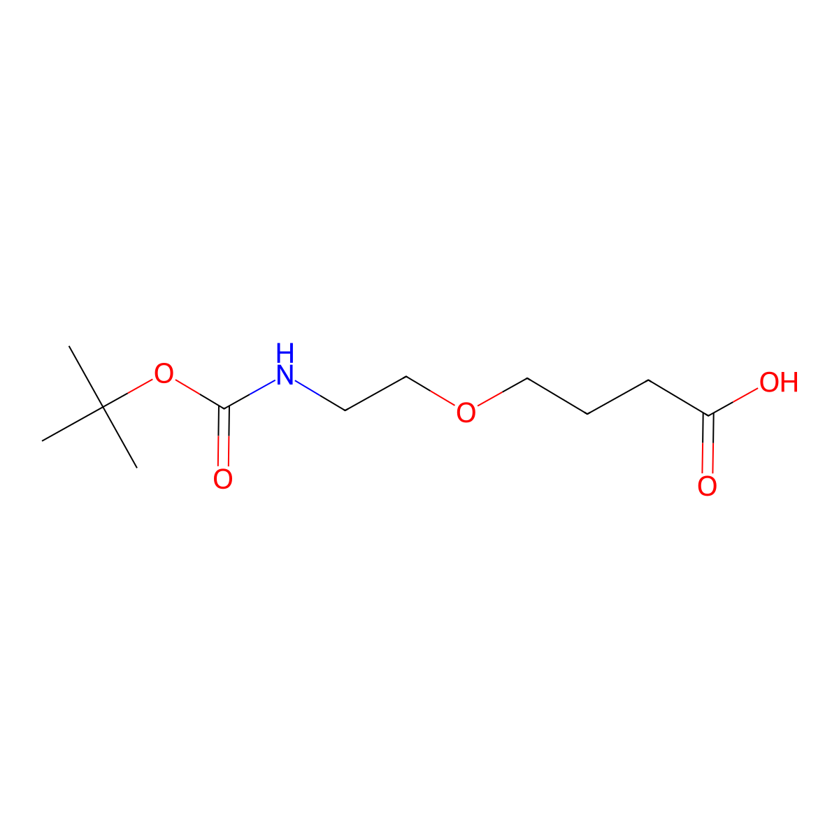 4-(2-((tert-Butoxycarbonyl)amino)ethoxy)butanoic acid molecular structure, CAS 2731015-03-3