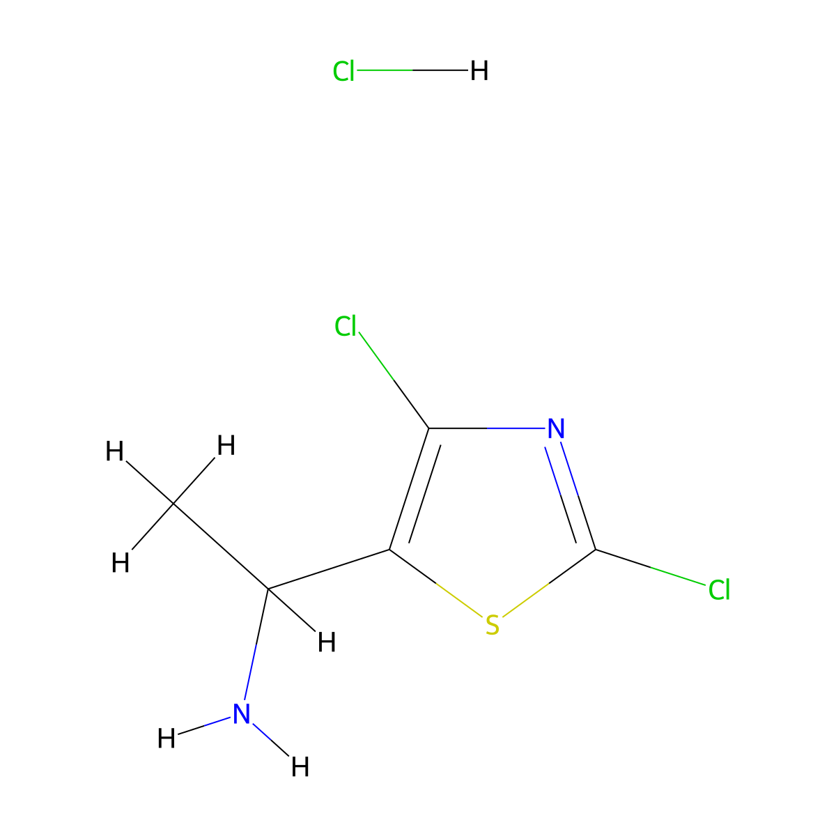 1-(2,4-Dichloro-1,3-thiazol-5-yl)ethan-1-aminehydrochloride molecular structure, CAS 2731015-07-7