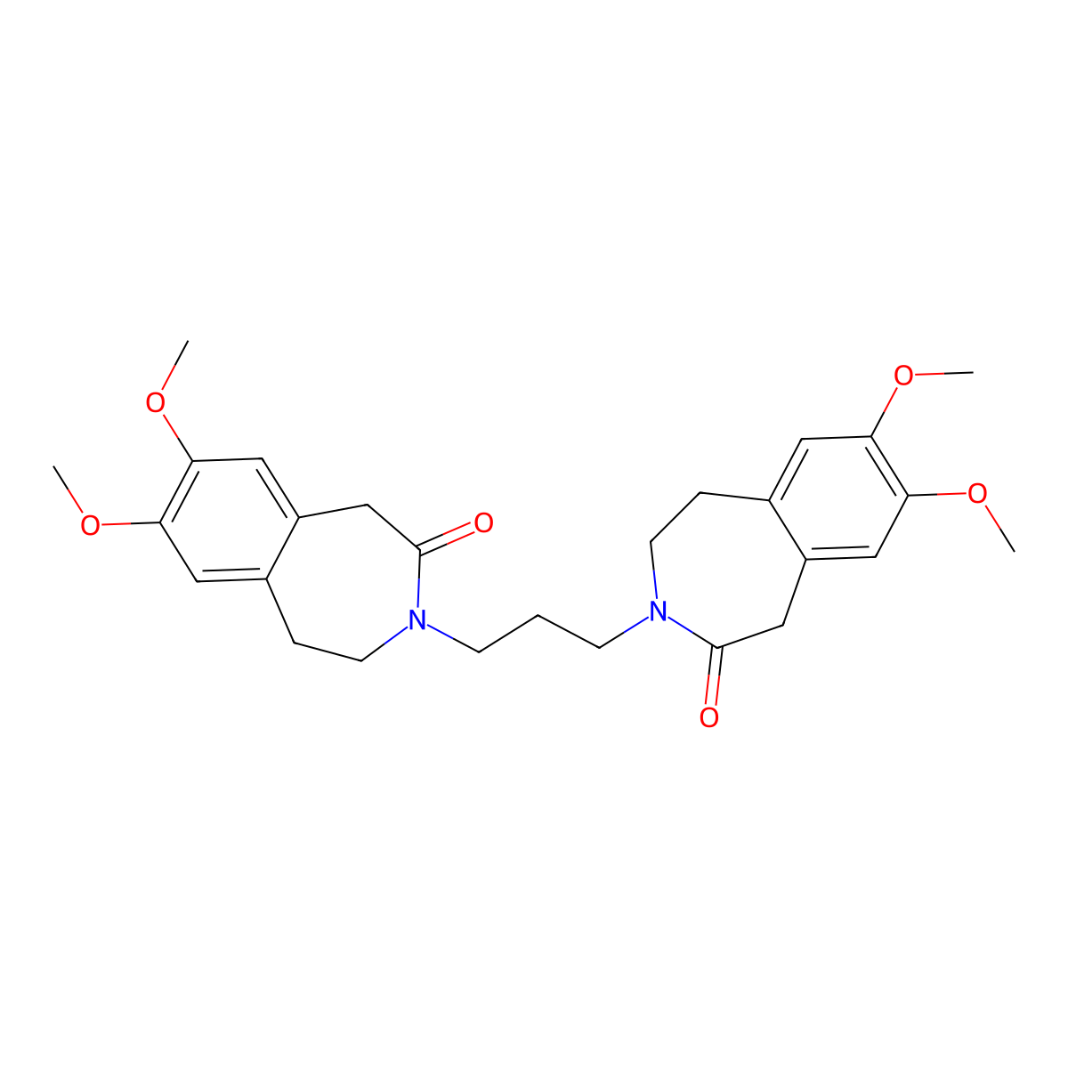 3,3'-(Propane-1,3-diyl)bis(7,8-dimethoxy-4,5-dihydro-1H-benzo[d]azepin-2(3H)-one) molecular structure, CAS 2731089-65-7