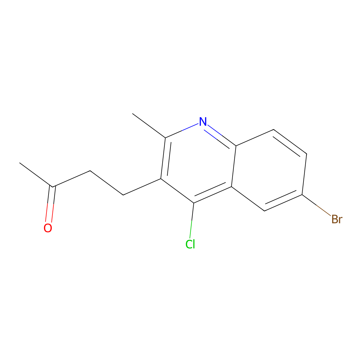 4-(6-Bromo-4-chloro-2-methylquinolin-3-yl)butan-2-one molecular structure, CAS 27311-88-2