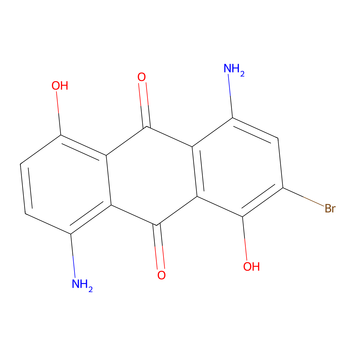 9,10-Anthracenedione, 4,8-diamino-2-bromo-1,5-dihydroxy- molecular structure, CAS 27312-18-1