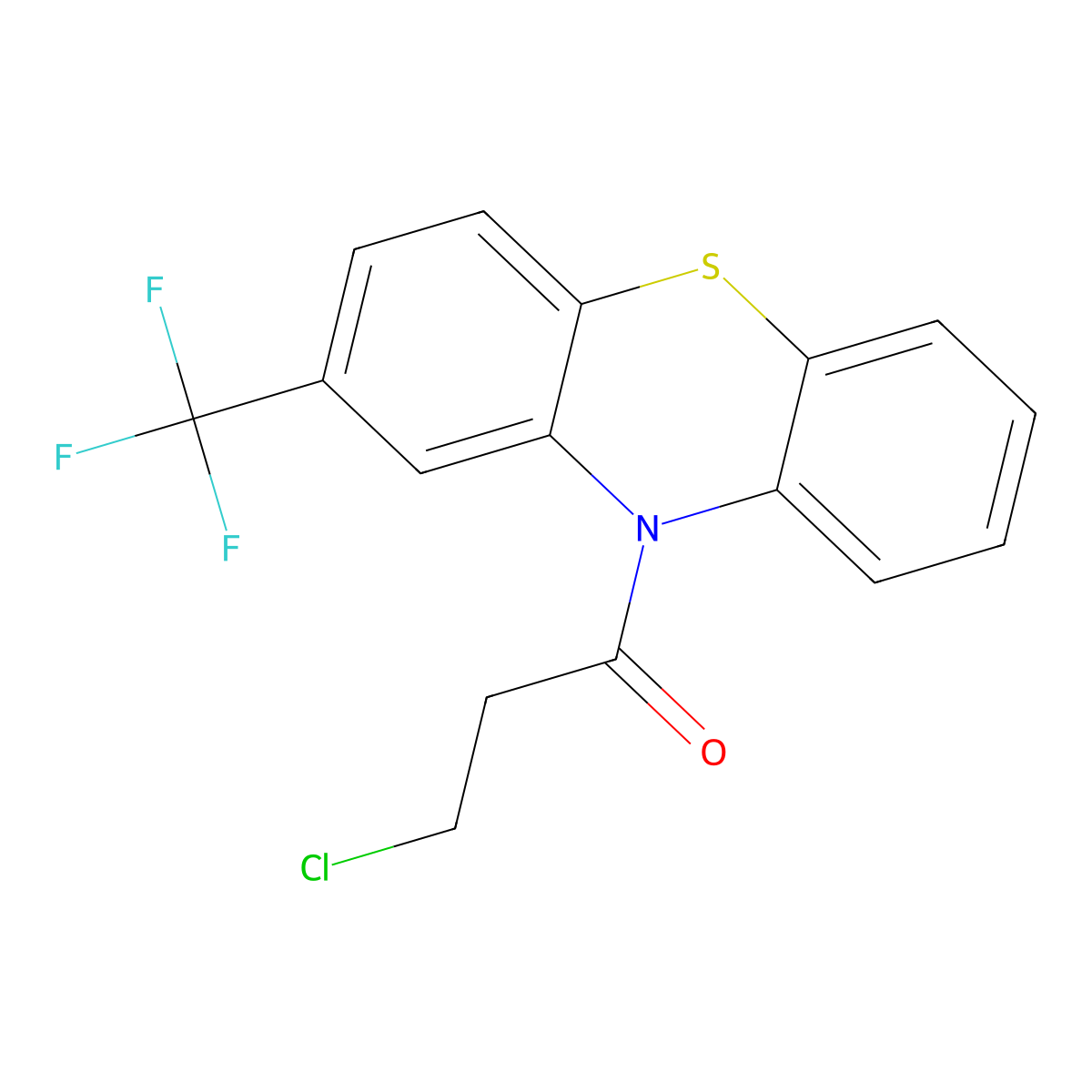 3-Chloro-1-(2-(trifluoromethyl)-10H-phenothiazin-10-yl)propan-1-one molecular structure, CAS 27312-94-3