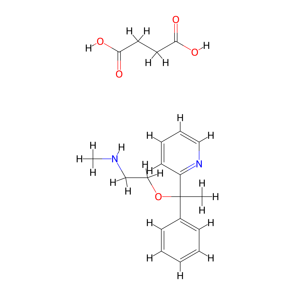 N-desmethyl-Doxylamine (succinate) molecular structure, CAS 2731375-61-2