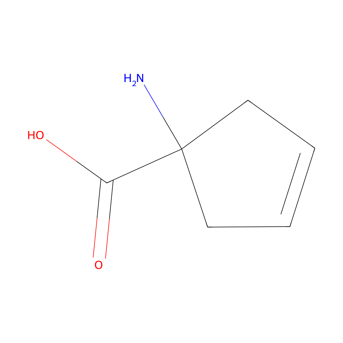 1-Aminocyclopent-3-ene-1-carboxylic acid molecular structure, CAS 27314-05-2