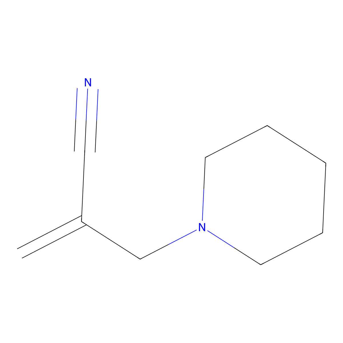 2-(Piperidin-1-ylmethyl)prop-2-enenitrile molecular structure, CAS 27315-95-3