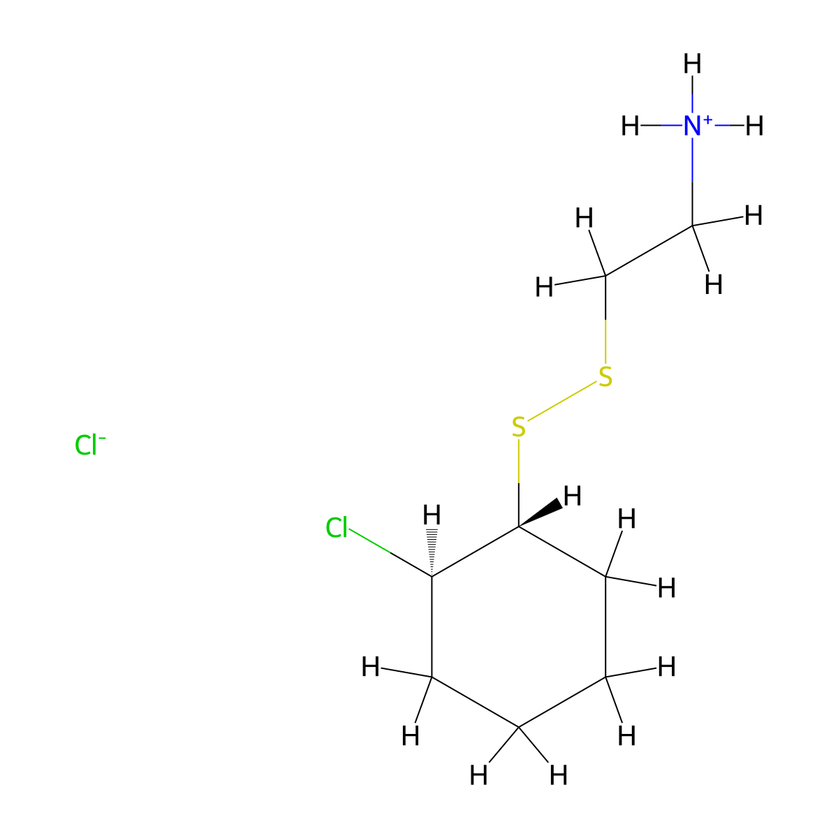 Ethylamine, 2-(2-chlorocyclohexyldithio)-, hydrochloride, E- molecular structure, CAS 27317-89-1