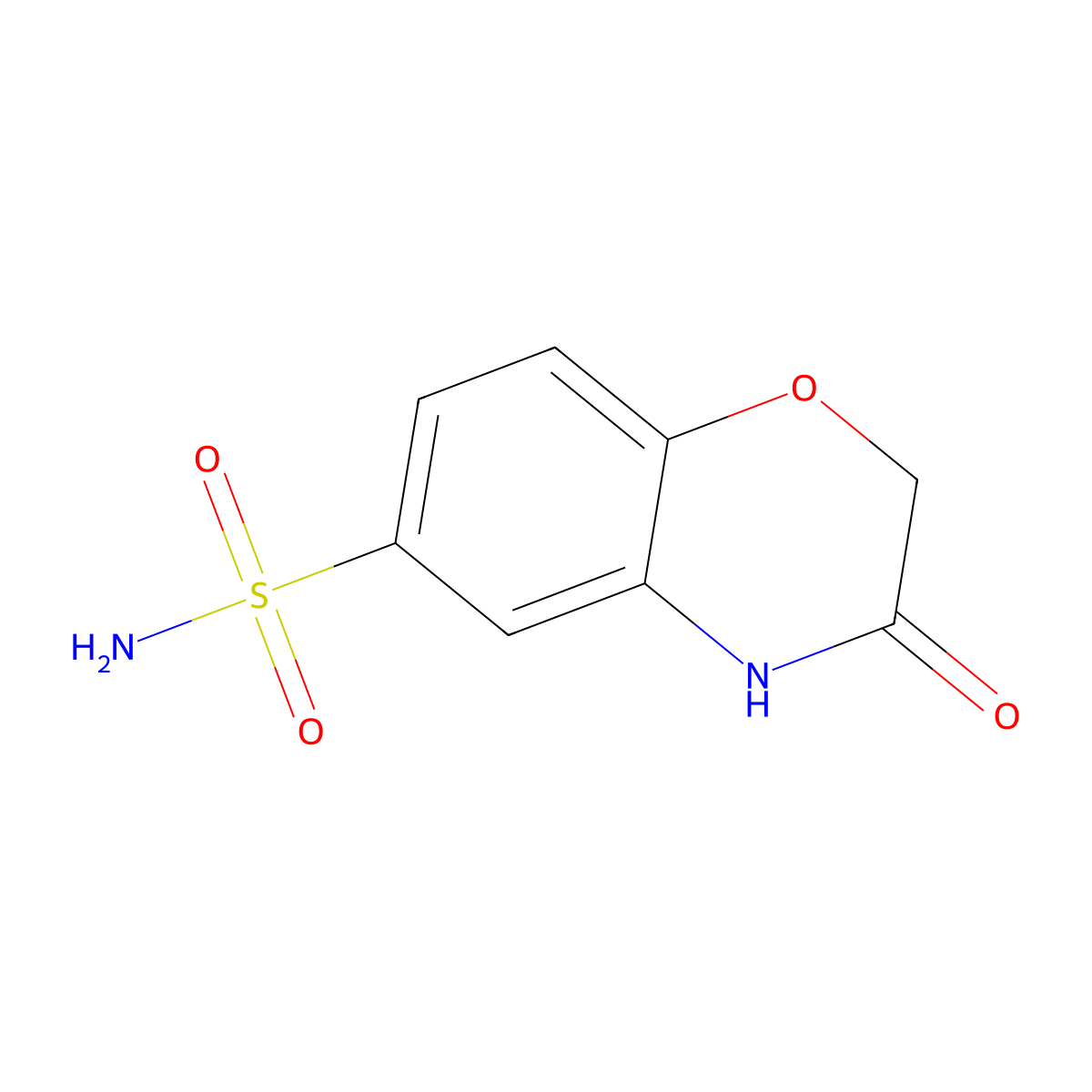 3-Oxo-3,4-dihydro-2H-benzo[1,4]oxazine-6-sulfonic acid amide molecular structure, CAS 27320-80-5