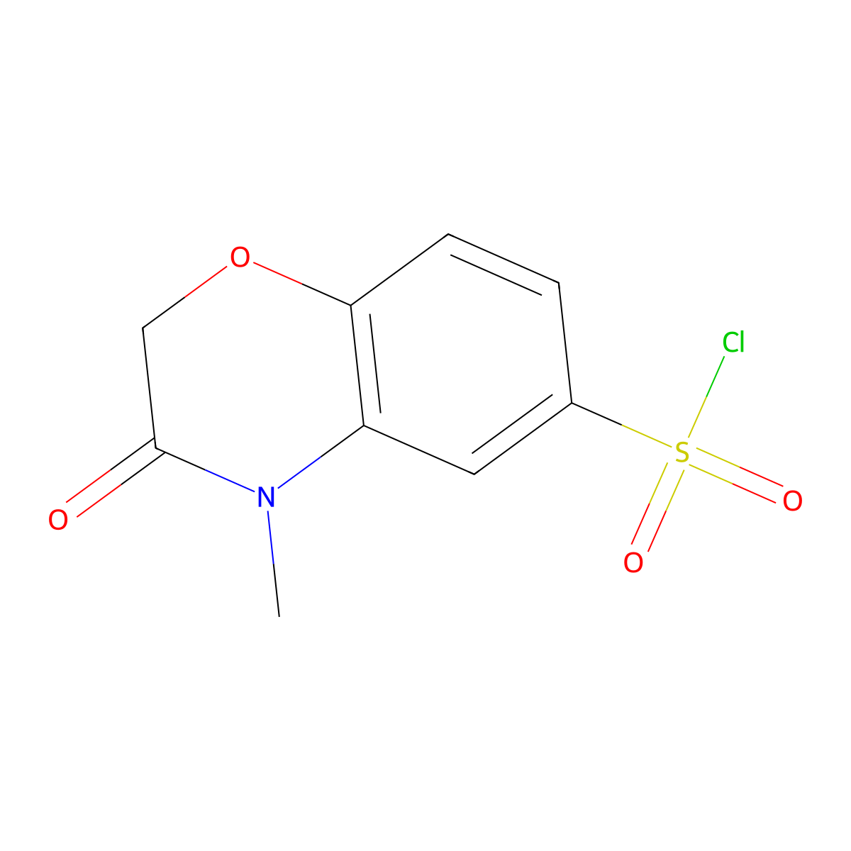 4-Methyl-3-oxo-3,4-dihydro-2H-benzo[b][1,4]oxazine-6-sulfonyl chloride molecular structure, CAS 27320-81-6